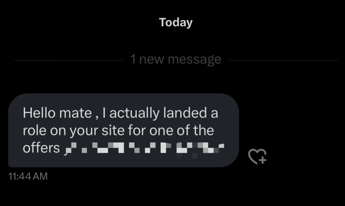 Message from a client