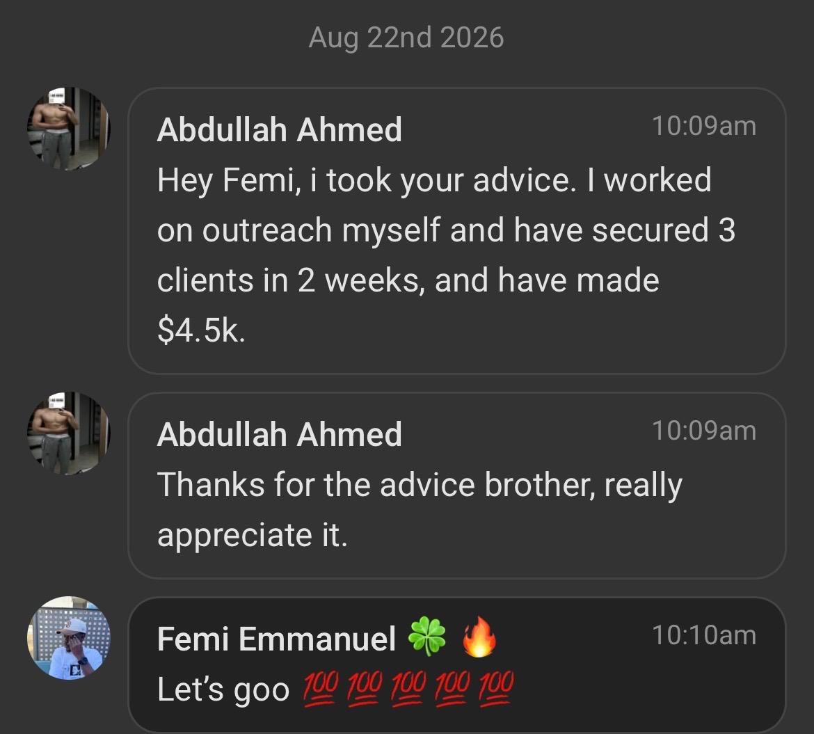 Message from a client
