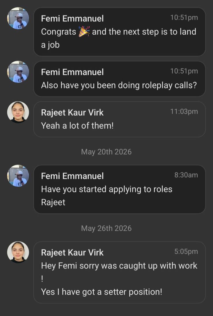 Message from a client