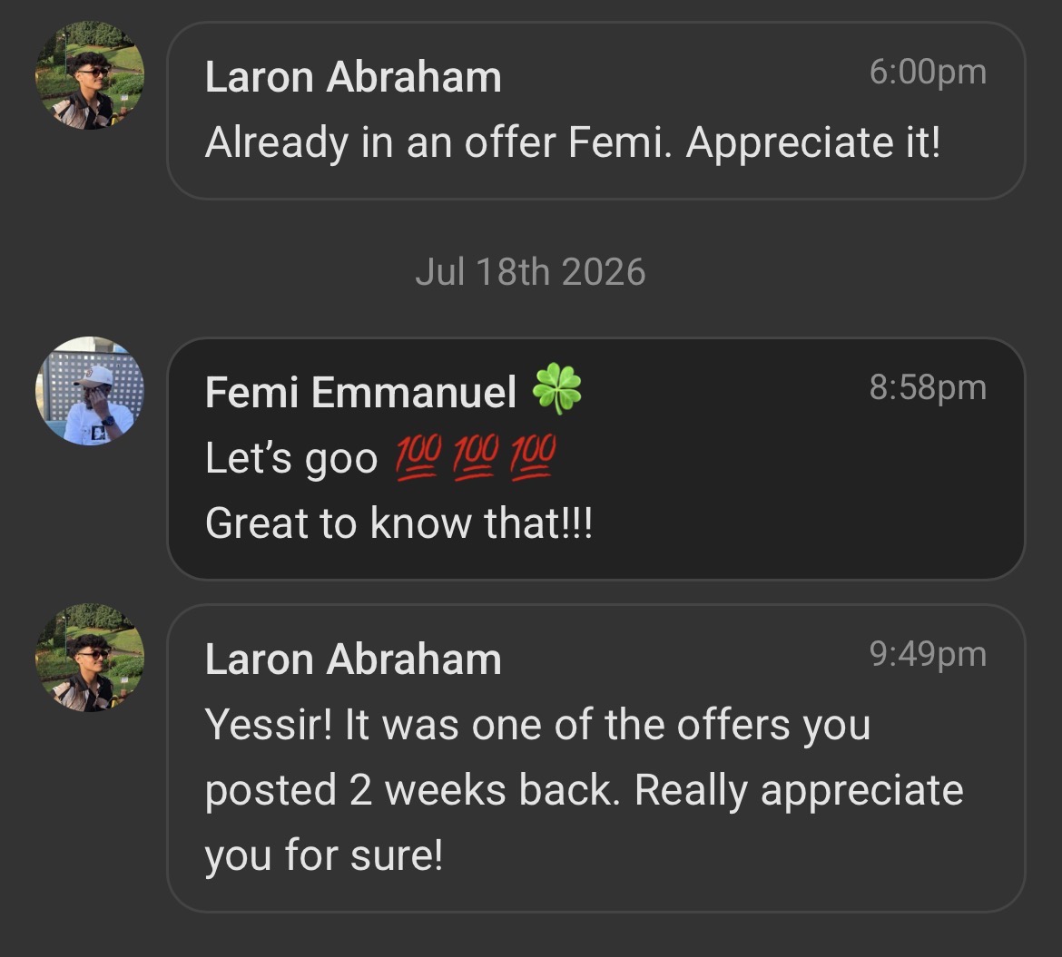 Message from a client