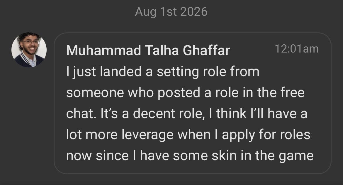 Message from a client