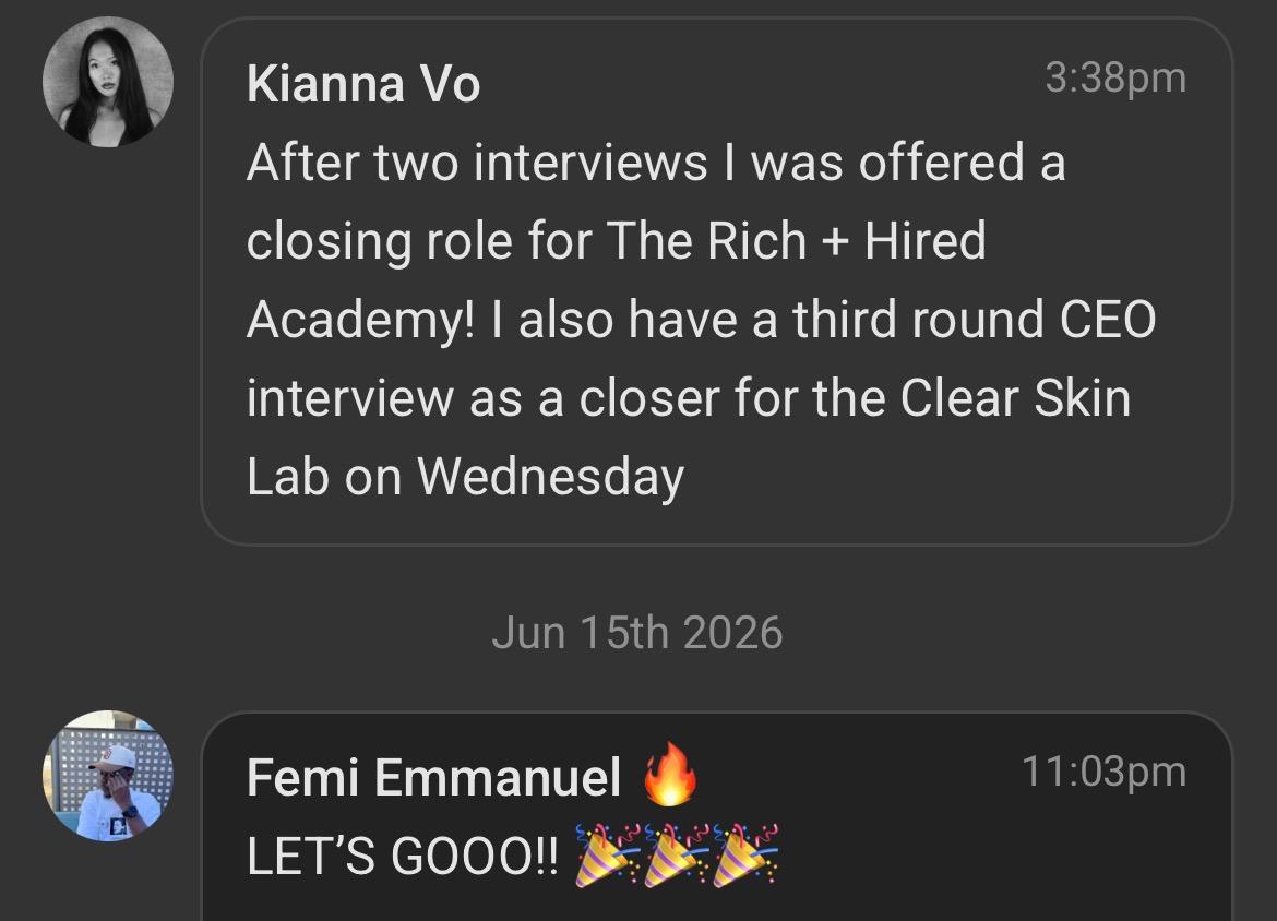 Message from a client